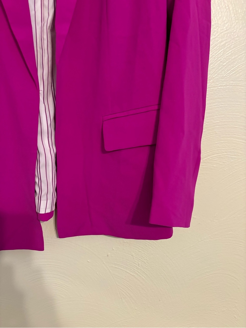 Skies Are Blue Fuchsia Open Front Blazer Jacket XS Pink Career Office - Picture 7 of 8